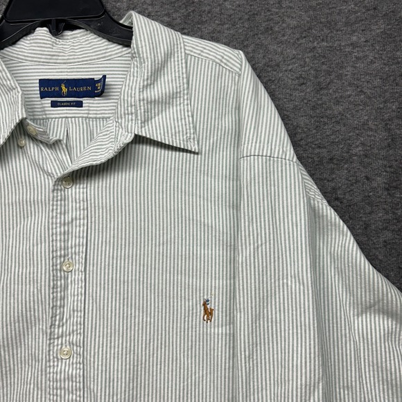 Polo Ralph Lauren Classic Fit Flesh Pony Striped Button Down Shirt Mens 4XB - Picture 1 of 7